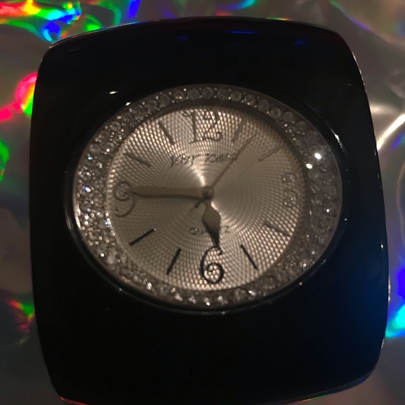 Black lucite crystal bracelet watch Betsey Johnson - Picture 3 of 6